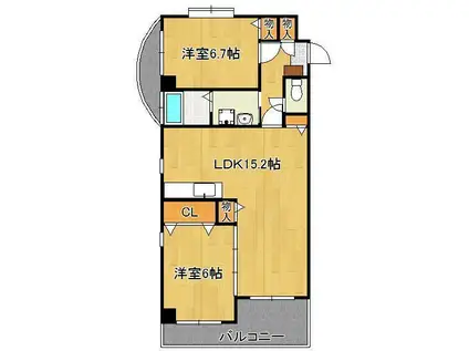 サンシャインⅣ(2LDK/8階)の間取り写真