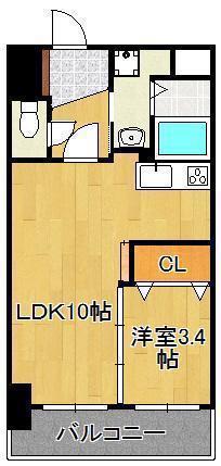 LE GRAND BLEU DEUX(1LDK/8階)の間取り写真