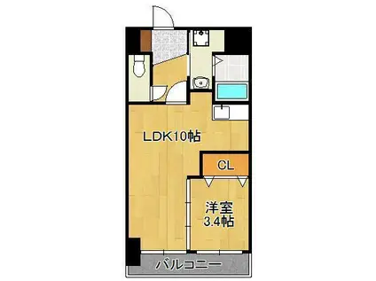 LE GRAND BLEU DEUX(1LDK/9階)の間取り写真