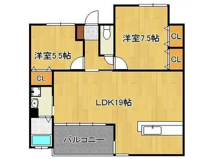 J5・STAGE1(2LDK/5階)の間取り写真
