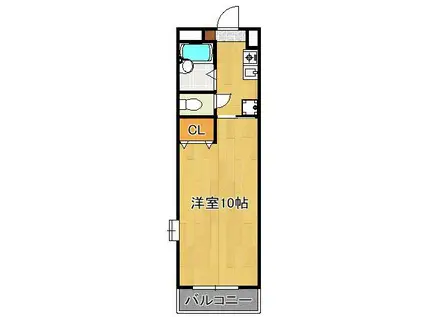 ベルベーヌ八幡(1K/8階)の間取り写真