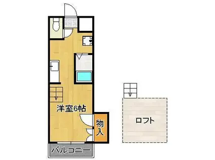 シティベール花尾(ワンルーム/1階)の間取り写真