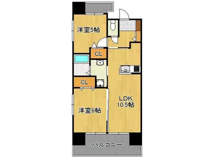 アースコート桜通(2LDK/9階)の間取り写真