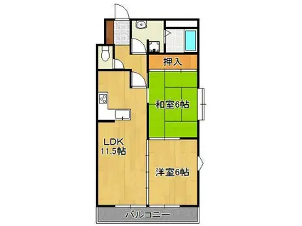 ピエドラ・ブランカ中央町(2LDK/5階)の間取り写真