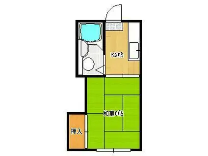 クレッシェンド1(1K/2階)の間取り写真