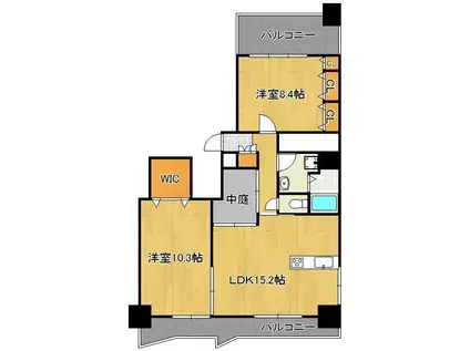 BASIC B.L.D.YAHATA(2LDK/13階)の間取り写真