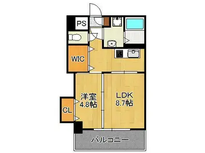 BASIC B.L.D.YAHATA(1LDK/2階)の間取り写真