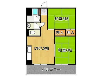 MDIマンション(2DK/5階)の間取り写真