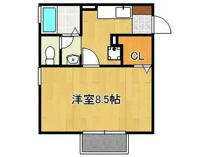 36PARKHEIGHTS(1K/1階)の間取り写真
