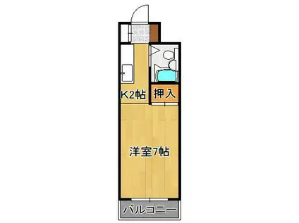 PLイースト枝光(ワンルーム/5階)の間取り写真