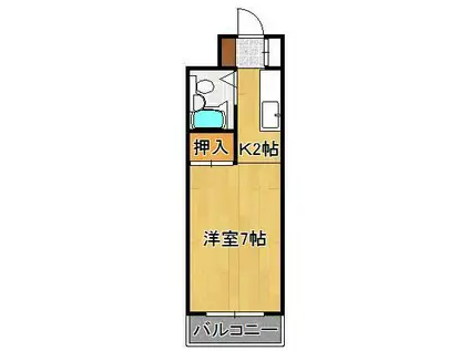 PLイースト枝光(ワンルーム/4階)の間取り写真