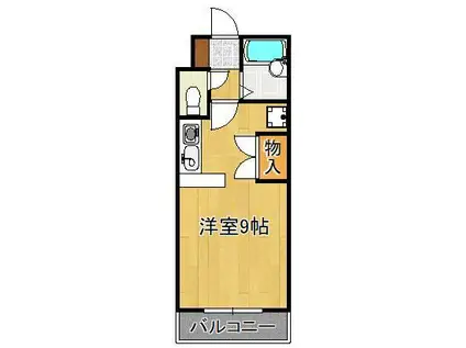 ジュネス天籟(ワンルーム/1階)の間取り写真