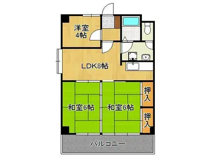 クレベール千防(3LDK/5階)の間取り写真