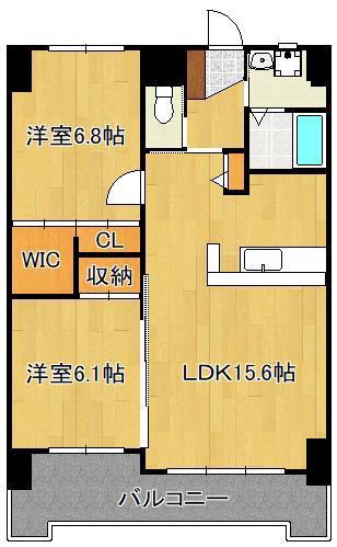 プリーモ天神(2LDK/7階)の間取り写真