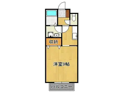 モンレーヴ(1K/1階)の間取り写真