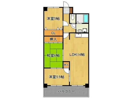 セントラルパーク浅生(3LDK/8階)の間取り写真