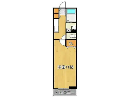 シャイン戸畑(1K/1階)の間取り写真