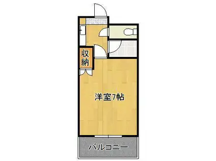 ウエストヒル(1K/2階)の間取り写真