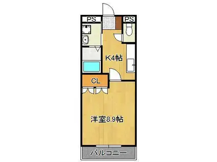 プレジール(1K/1階)の間取り写真