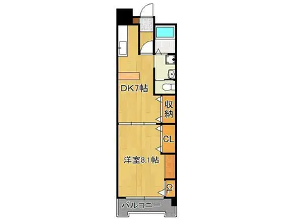 シャルマン・エルディオⅠ(1DK/3階)の間取り写真