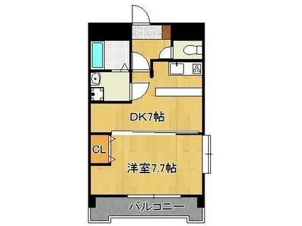 シャルマン・エルディオⅡ(1DK/6階)の間取り写真