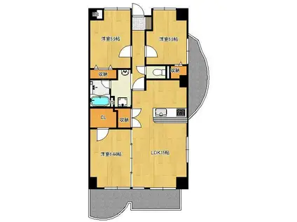 CREWS ROI.TENJIN (3LDK/5階)の間取り写真