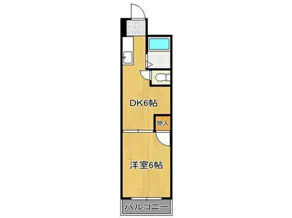 ヤングハイツ元宮(1DK/1階)の間取り写真