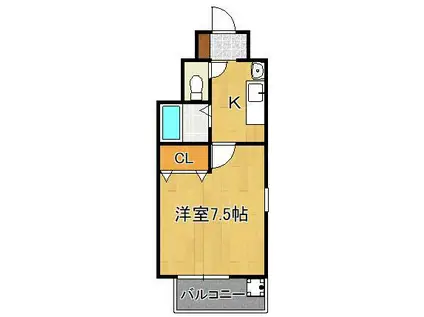 パークサイド60(1K/11階)の間取り写真