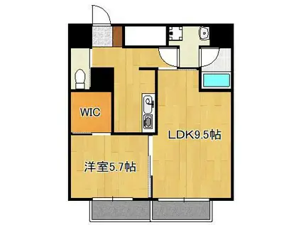 パークサイド60(1LDK/6階)の間取り写真