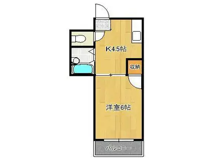 プレアール茶屋町(1K/3階)の間取り写真