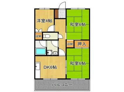 マルティコーポ(3DK/3階)の間取り写真