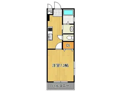 プレステージ白石(1K/1階)の間取り写真