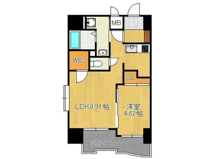 ブルースクエア響3(1LDK/6階)の間取り写真