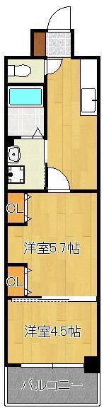 スマートⅡ(2K/6階)の間取り写真