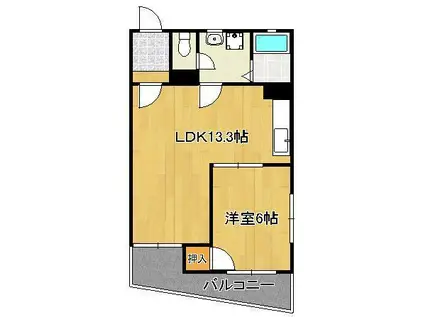 江崎ビル(1LDK/3階)の間取り写真