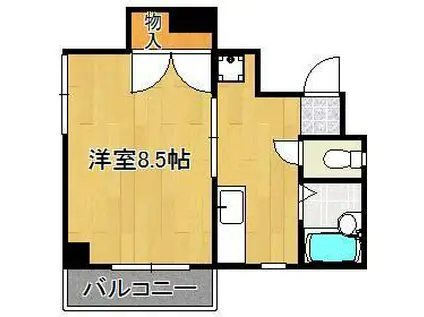 クレッシェンドⅡ(1K/3階)の間取り写真