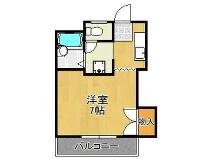 クレッシェンドⅡ(1K/3階)の間取り写真