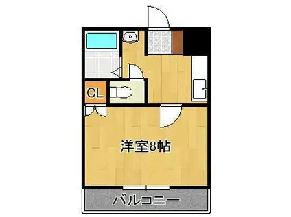 クレッシェンド3(1K/2階)の間取り写真