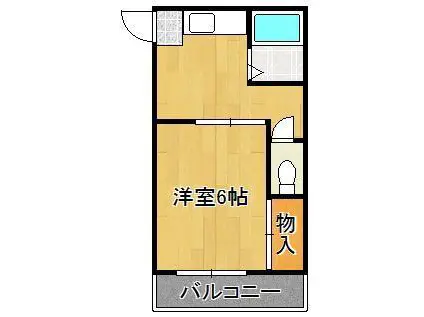 クレッシェンド枝光18(1K/2階)の間取り写真