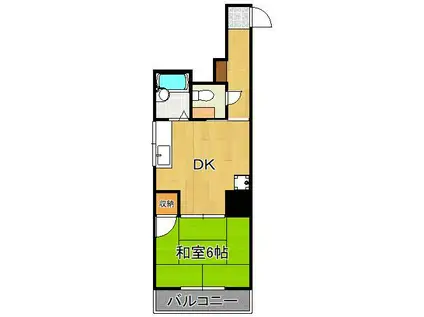 英成レジデンス(1DK/3階)の間取り写真