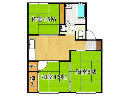 コーポ和光(3DK/1階)の間取り写真