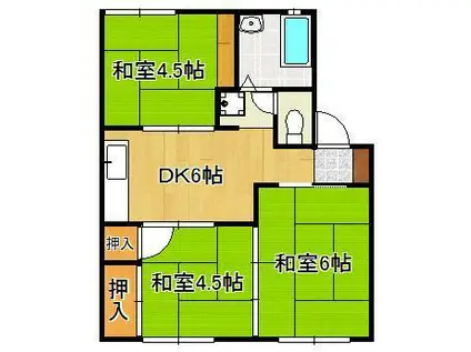 コーポ和光(3DK/2階)の間取り写真