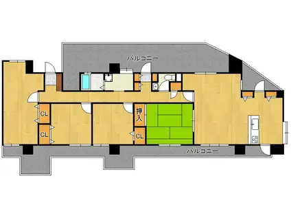 ブロッサムベルジュ沢見Ⅱ(4LDK/6階)の間取り写真