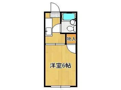 オアシス中原東 A棟(1K/2階)の間取り写真