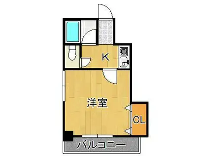 堀田ビル(1K/3階)の間取り写真