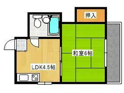 久家ビル(1DK/3階)の間取り写真