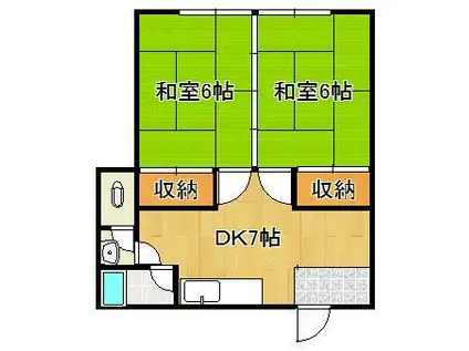 メゾン丸町(2DK/3階)の間取り写真