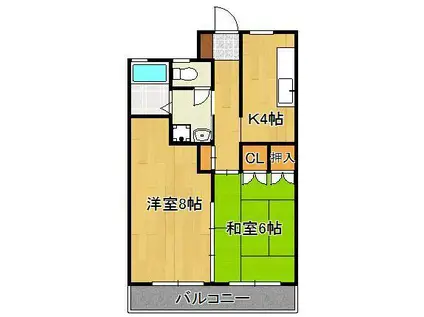 ロードリーR3(2K/9階)の間取り写真