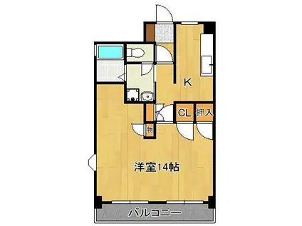 ロードリーR3(1K/5階)の間取り写真