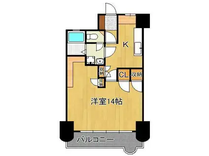 ロードリーR3(1K/8階)の間取り写真